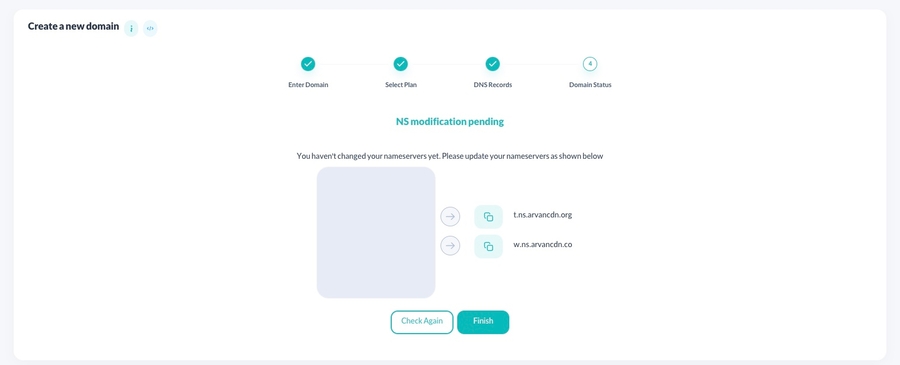 Add new domain > Nameservers